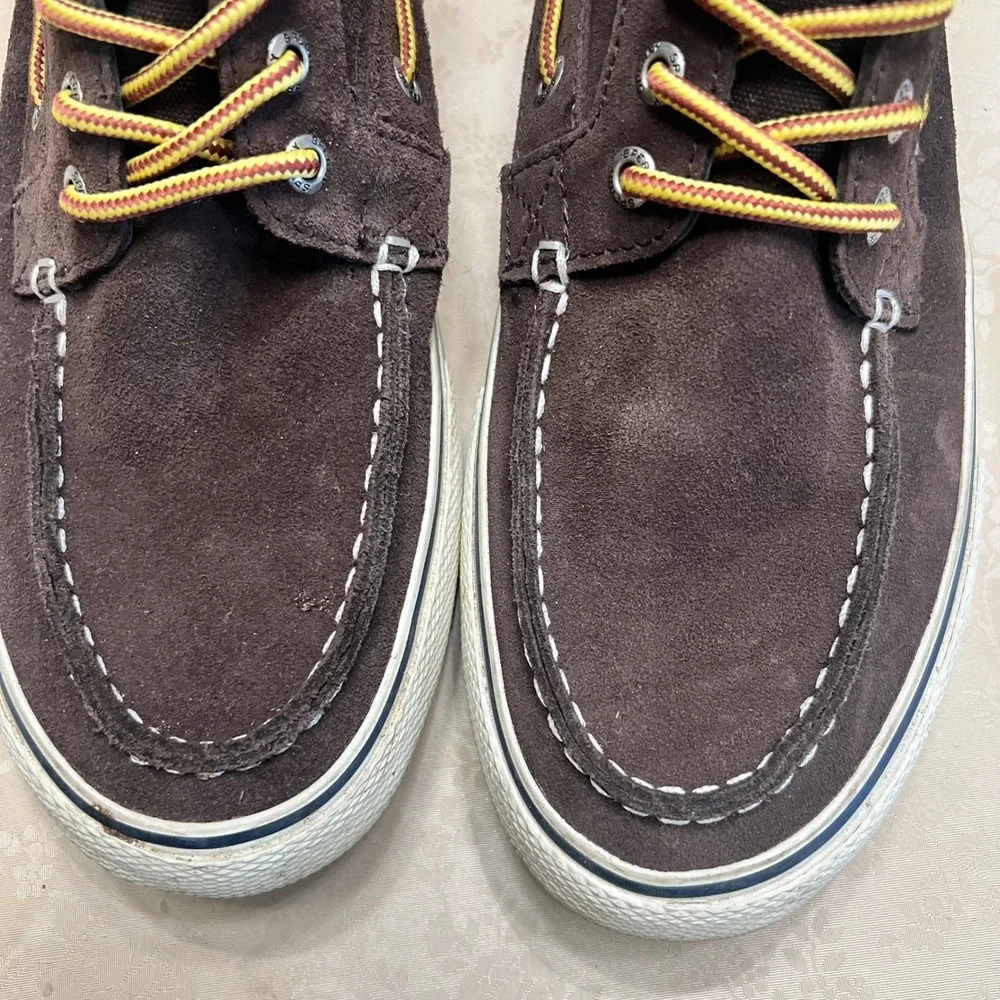 Sperry Top-Sider Mens Bahama Waterproof Suede Boat Shoe Boots Brown STS22635 7.5
